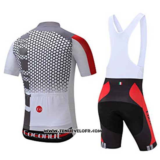 2019 Maillot Ciclismo Coconut Ropamo Gris Rouge Manches Courtes et Cuissard
